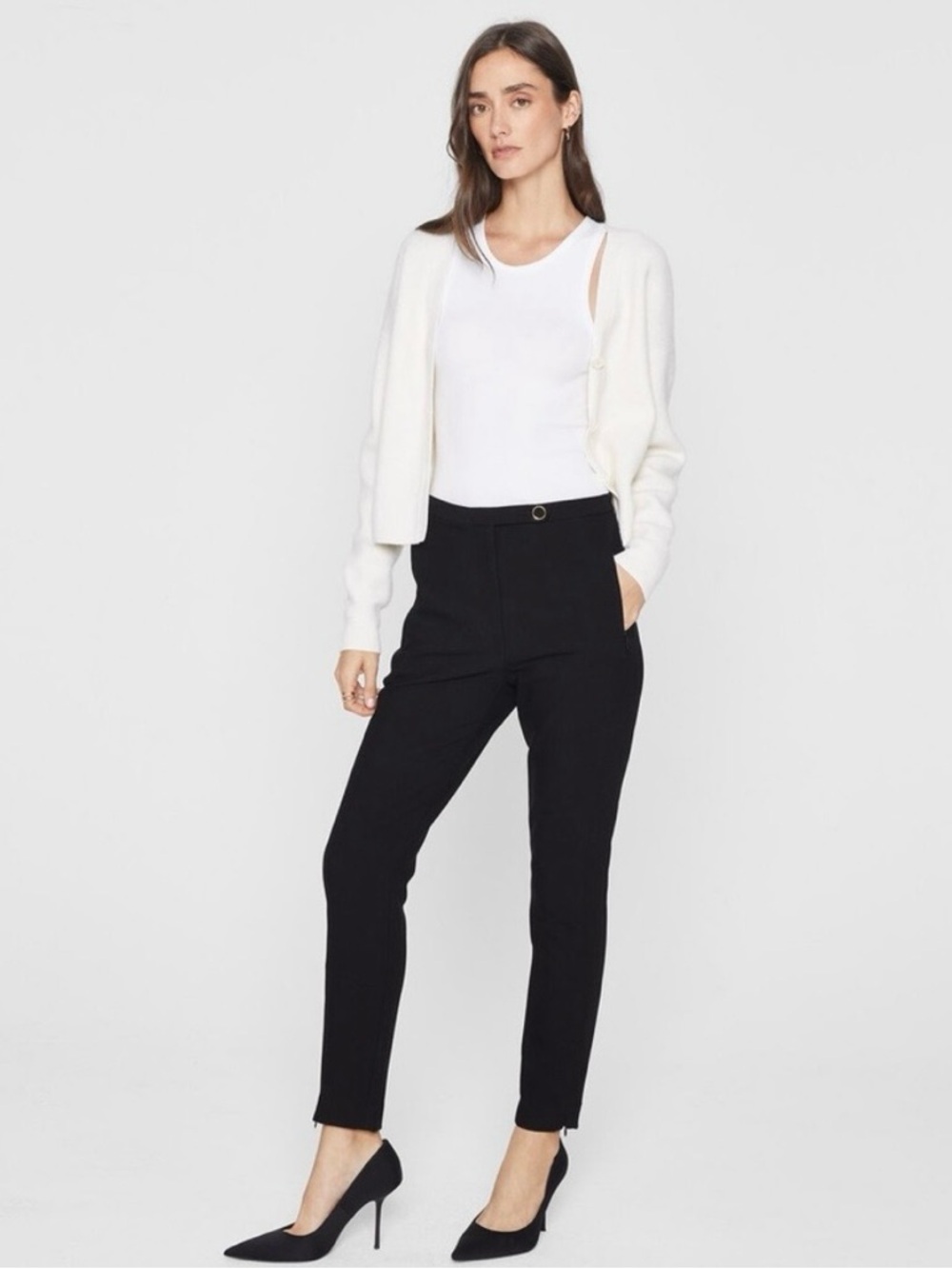 Club Monica Classic Black Slim Ankle Pants for Women